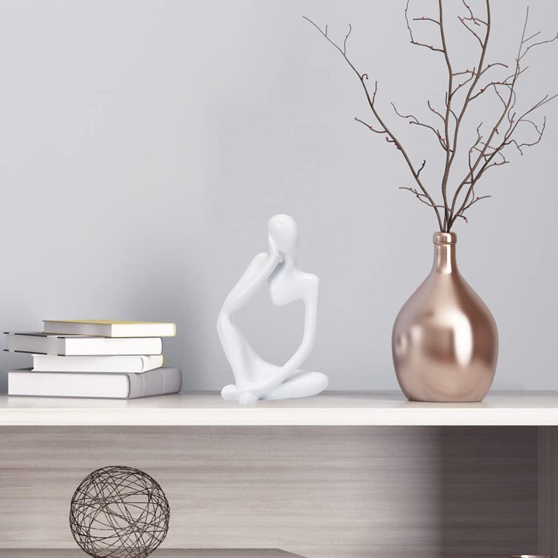 INNOLITES Resin Statue Thinker Style Decoration Abstract Sculptures Collectible Figurines for Home Decor Modern Office Shelf Desktop(White Left) - Image 4
