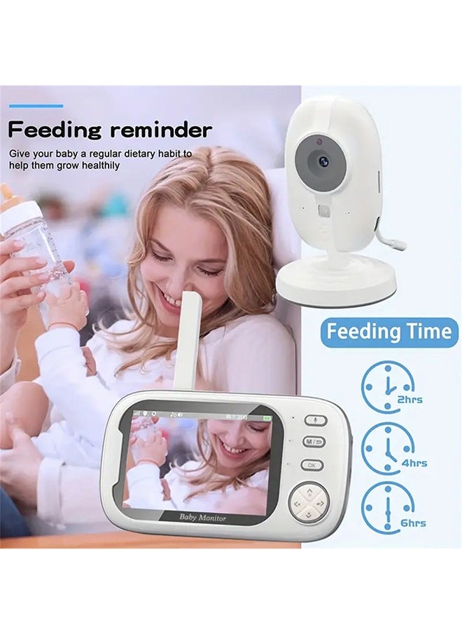 EzzySo - شاشة LCD بحجم 3.5 بوصة لمراقبة الفيديو اللاسلكية للأطفال، مع ميزة التحدث ثنائي الاتجاه ورؤية ليلية ورصد درجة الحرارة - Image 1