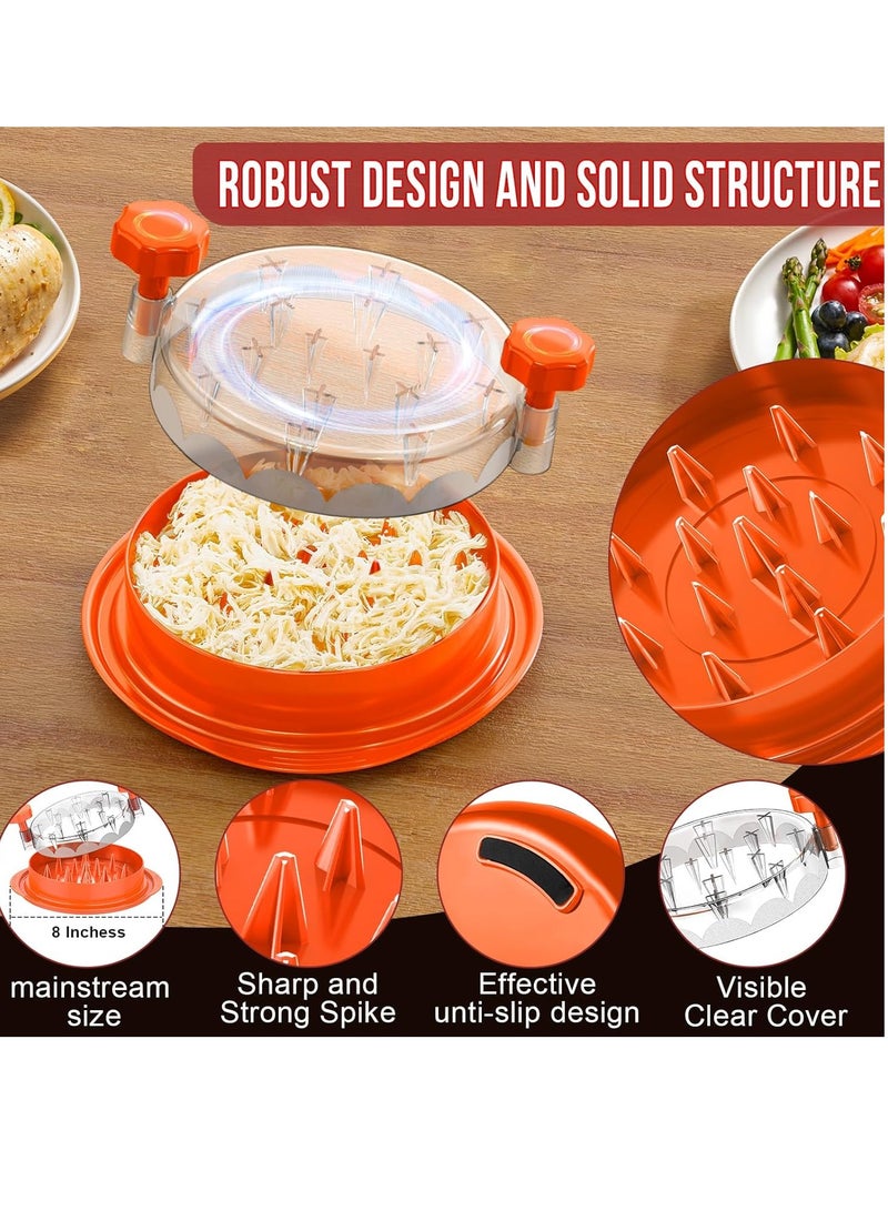 Relex Chicken Shredder Large Chicken Breast Shredder Tool Twist with Brush & Fork, Visible Meat Shredder Machine, Anti Slip Strip, Ergonomic Handle, BPA Free, Suitable for Pork Beef Chicken, Orange - Image 4
