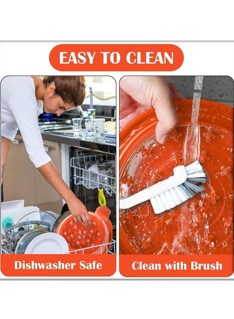 Relex Chicken Shredder Large Chicken Breast Shredder Tool Twist with Brush & Fork, Visible Meat Shredder Machine, Anti Slip Strip, Ergonomic Handle, BPA Free, Suitable for Pork Beef Chicken, Orange - Image 5