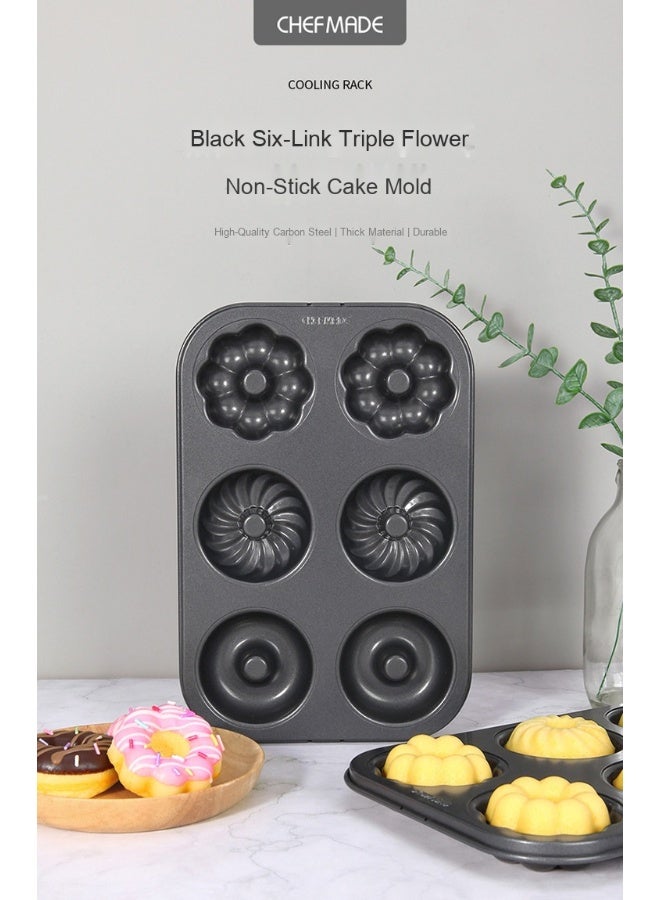 شيف ميد 6 قطع قوالب الخبز لعمل الدوناتس غير اللاصقة بشكل الزهور - Image 5