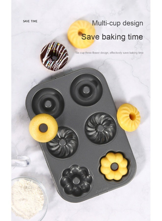 شيف ميد 6 قطع قوالب الخبز لعمل الدوناتس غير اللاصقة بشكل الزهور - Image 4