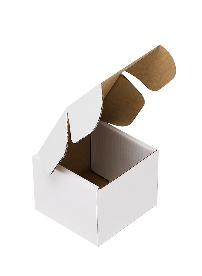 ايست من نون Pack of 10 Corrugated 3ply Cardboard Moving Boxes, Size- 12.5L x 12.5W x 10H cm. Multi-Use White Boxes for Packaging, Shipping, Storage and Organizing - Image 2