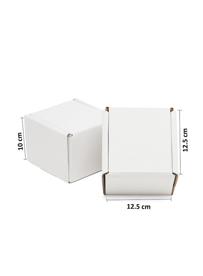 Noon East Pack of 10 Corrugated 3ply Cardboard Moving Boxes, Size- 12.5L x 12.5W x 10H cm. Multi-Use White Boxes for Packaging, Shipping, Storage and Organizing - Image 2