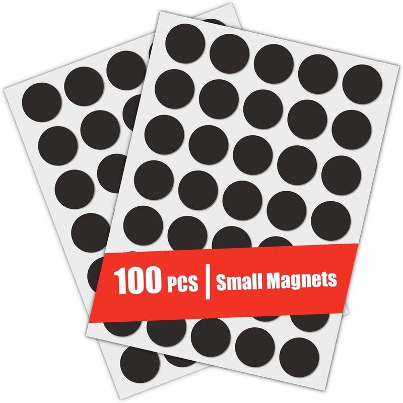HOUSE AGAIN Round Magnets with Adhesive Backing, Adhesive Magnets for Crafts, Small Sticky Magnetic Dots for DIY Projects, Hanging & Organizing Light Objects, 100 Pcs 20x2mm - Image 1