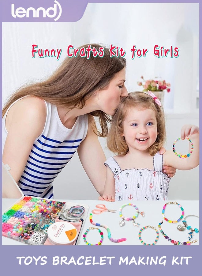 LENND Girls Toys Bracelet Making Kit -3400pcs Charm Jewelry Making Kit Supplies,Unicorn/Mermaid Crafts Birthday Christmas Gifts for Girls Ages 5 6 7 8 9 10 11 12 Years Old - Image 3