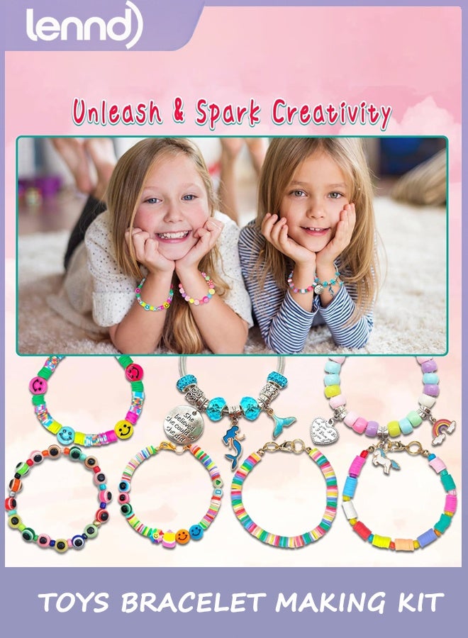 LENND Girls Toys Bracelet Making Kit -3400pcs Charm Jewelry Making Kit Supplies,Unicorn/Mermaid Crafts Birthday Christmas Gifts for Girls Ages 5 6 7 8 9 10 11 12 Years Old - Image 5