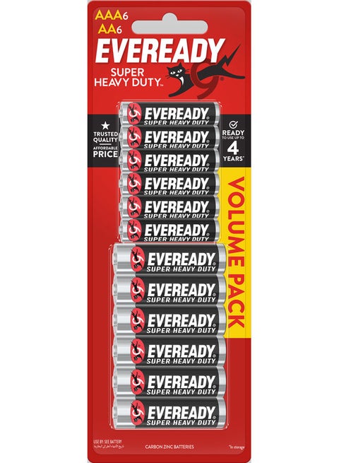 6 AA + 6 AAA - 6+6 حجر قلم+حجر ريموت