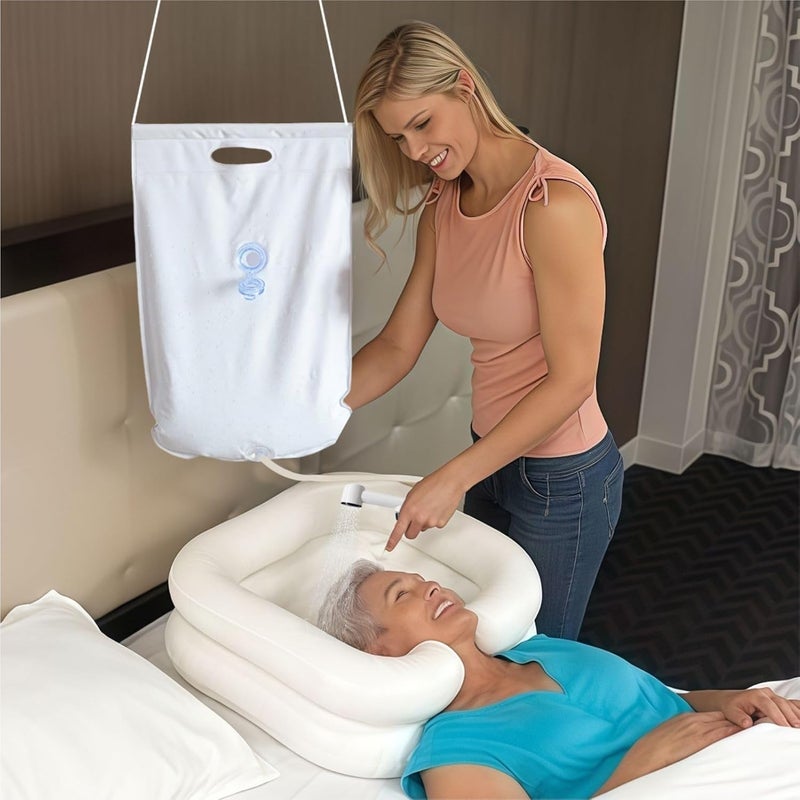 SunMelt Shampoo Sprinkler Water Bag - Portable Hair Washing Station for Disabled Elderly Bed Easy, Bedridden, Outdoor Camping Hiking, 2.5 GL Capacity, Set of 1 - Image 5