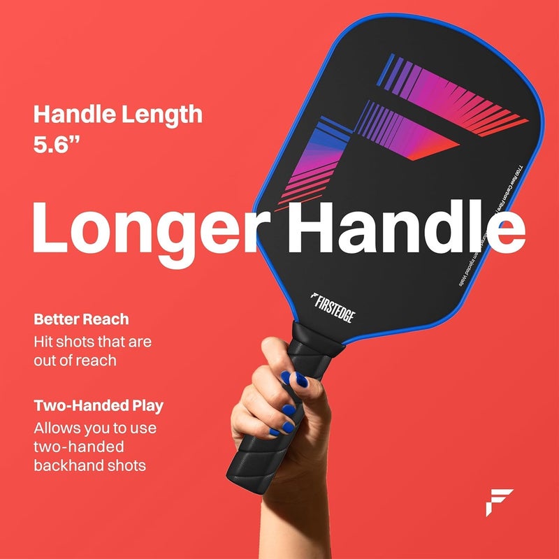 FIRSTEDGE VeloFlex T700 RAW Carbon Fibre (Spin/Textured) Thermoformed Pickleball Paddle | Carbon Friction Surface | Elongated Handle Racket | Cover Included (Set of Two) - Image 3