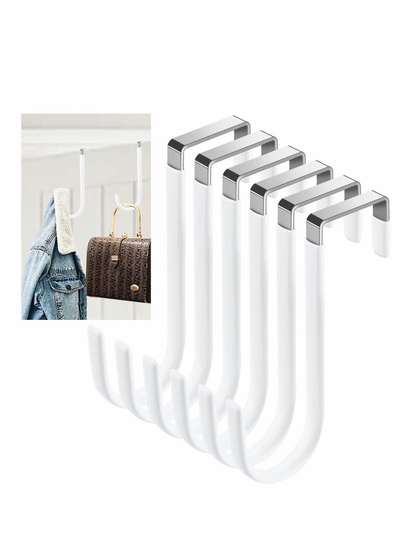 Bathroom Hook, 6 Pack Towel Over Door Hooks Hanger for Coat Stand, Towel, Clothes Bedroom, Hangers Helps Tidy Rooms and Saves - Image 1