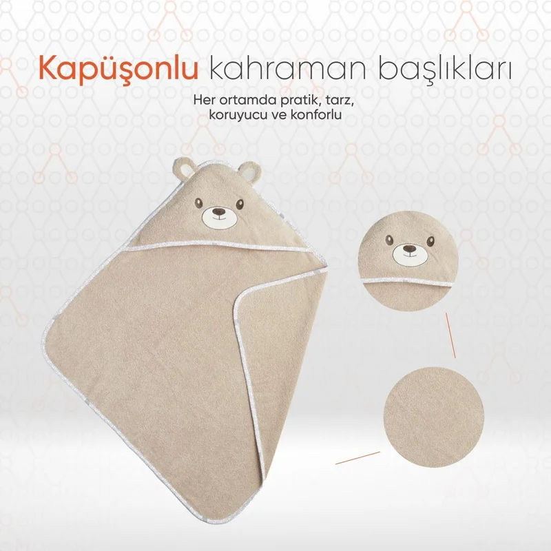 Gezenbebe Hero Hero Headed Baby & Kids Drying Towel Teddy