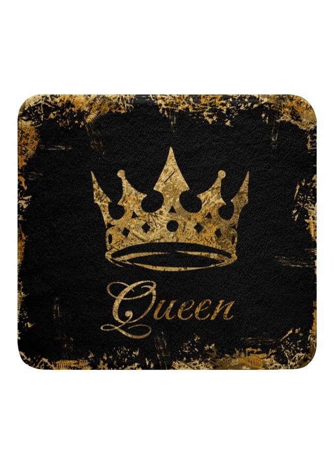 Feelyou Crown Queen Bathroom Rugs Golden Crown with Queen Bath Mats for Bathroom Golden Crown Bath Rugs for Shower Tub Kids Toddler Modern Luxury Bathroom Accossories 16"x24" - Image 3