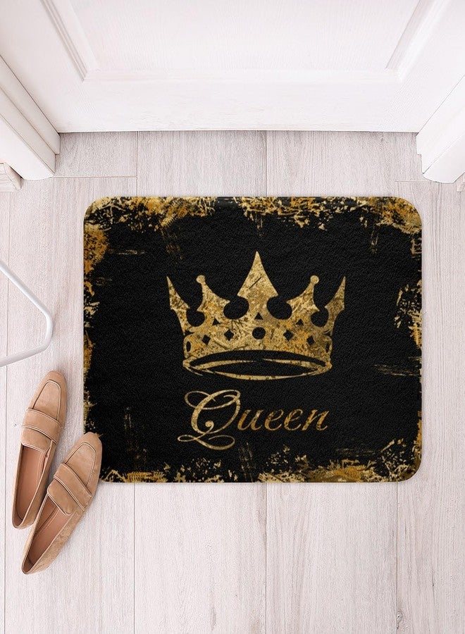 Feelyou Crown Queen Bathroom Rugs Golden Crown with Queen Bath Mats for Bathroom Golden Crown Bath Rugs for Shower Tub Kids Toddler Modern Luxury Bathroom Accossories 16"x24" - Image 1