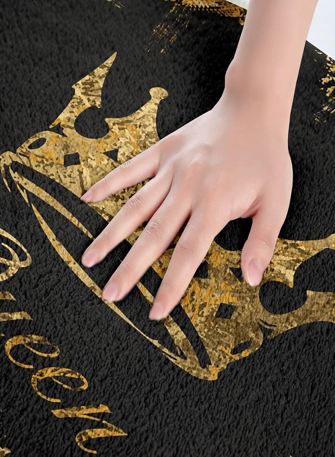 Feelyou Crown Queen Bathroom Rugs Golden Crown with Queen Bath Mats for Bathroom Golden Crown Bath Rugs for Shower Tub Kids Toddler Modern Luxury Bathroom Accossories 16"x24" - Image 2
