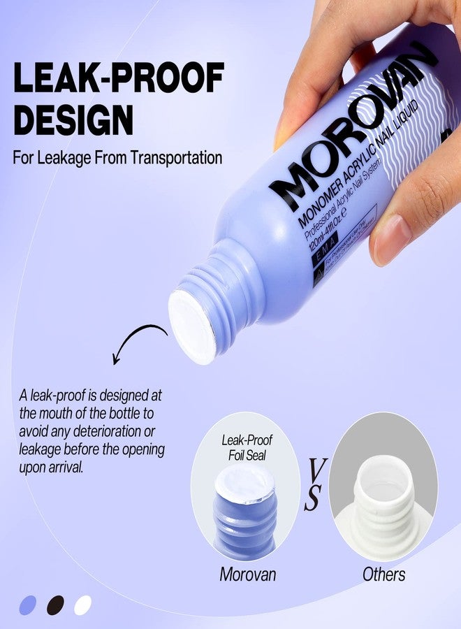 Morovan Monomer Acrylic Nail Liquid 4 oz: Acrylic Liquid Monomer for Acrylic Powder Acrylic Nail Extension with Acrylic Brush for Beginners DIY at home Non-Yellowing - Image 5