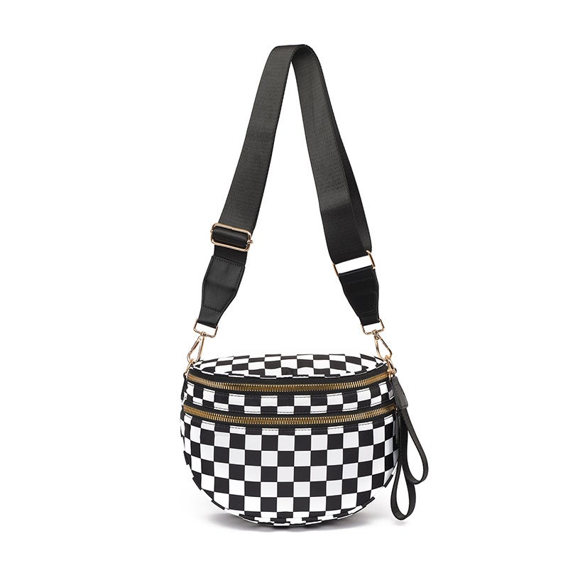Women's Checkered Crossbody Bag Lightweight Casual Shoulder Bag - Image 5