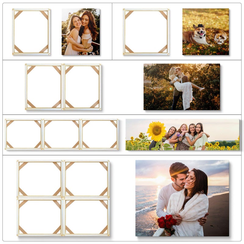 ART 4pcs DIY Wooden Canvas Stretcher Bars Canvas Frame Kit for Gallery Wraps â€“ Sturdy Solid Wood Bars for Oil Paintings, Gallery, Posters, Diamond Painting, Home Studio Wall Decor - Image 4