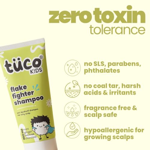 TuCo Kids Anti-Dandruff Shampoo With Wintergreen, Mint & Activated Charcoal | For Itchy Scalp & Rough Hair |Ph5.5, Vegan & Tear Free | Ages 2-5, 4-10, 10-15 Years | 200Ml - Image 5