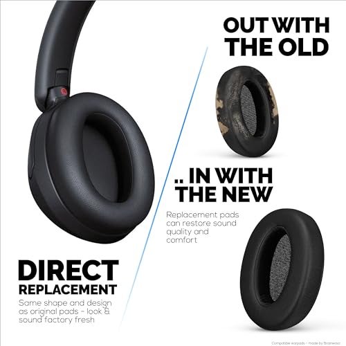 BRAINWAVZ Replacement Earpads for Sony WH-XB910N Headphones. Soft PU Leather Cushions w/Memory Foam, Extra Comfort Ear Pads, Easy & Quick Installation, by Brainwavz (Black) - Image 3