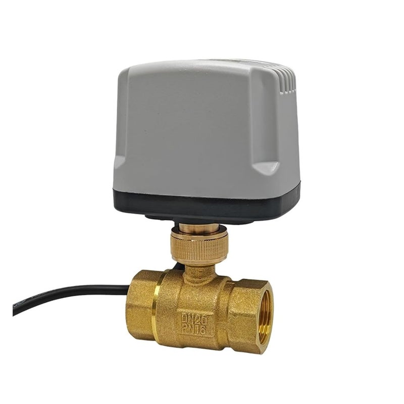 Motorized Ball Valve Brass IP65 Waterproof DN15 Female Thread AC220V 3 Wire 2 Wire - Image 1