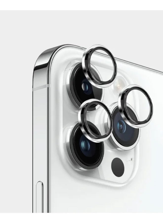 ريتشي واقي عدسة زجاجي عالي الدقة من Reccl RF09L لهاتف iPhone 14 Pro Max - مقاوم للخدوش والصدمات (فضي) - Image 3