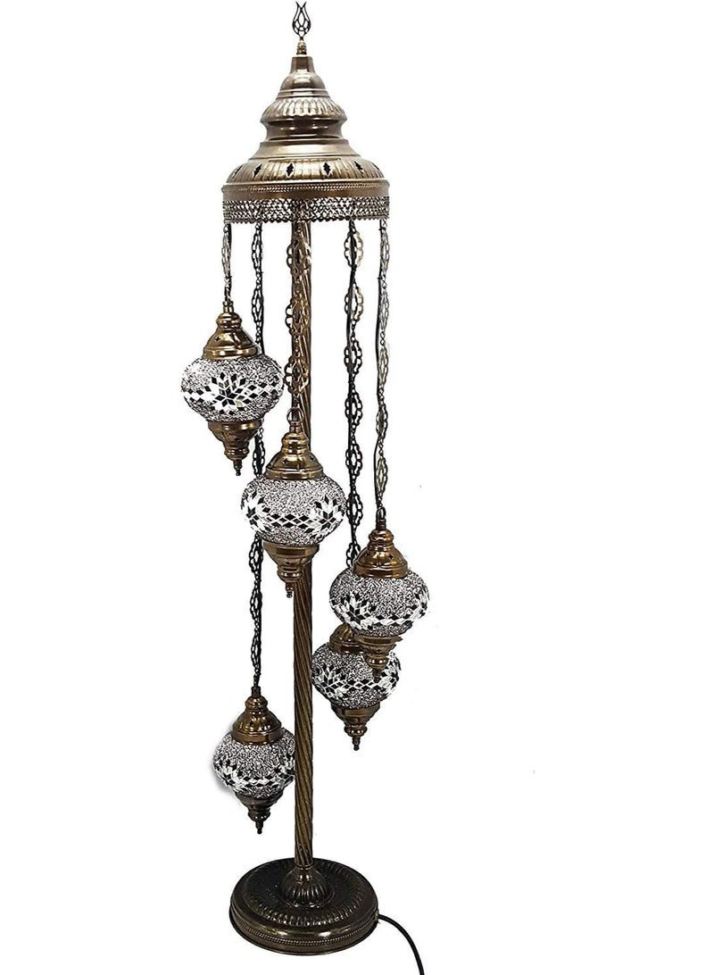 Quick Cart Unique Turkish Tiffany Style Glass Lamp With 7 Globe Floor Stand Light | Antique Lantern Perfect for House warming, Birthday & Anniversery Party Gift | Perfect For Office & Hotel  - Image 2