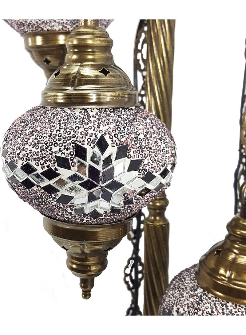 Quick Cart Unique Turkish Tiffany Style Glass Lamp With 7 Globe Floor Stand Light | Antique Lantern Perfect for House warming, Birthday & Anniversery Party Gift | Perfect For Office & Hotel  - Image 3