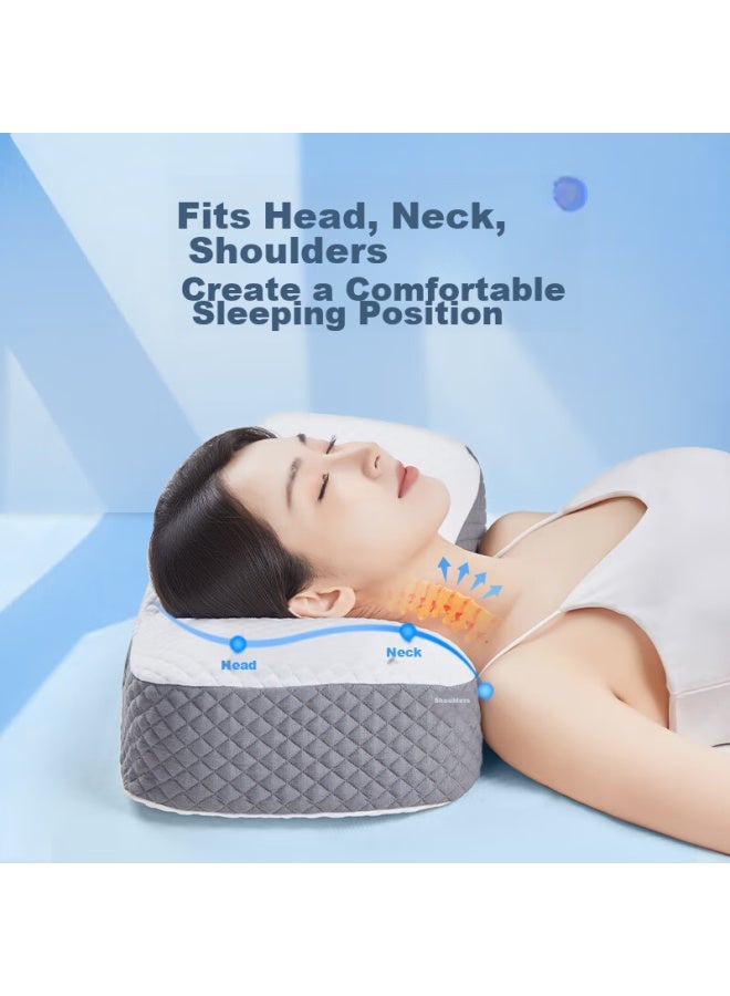 Aeromax Cervical Pillow, Memory Foam Deep Care Pillow Core, Neck Support Pillow, Deep Sleep Pillow, Summer Adult Sleeping Pillow - Image 1