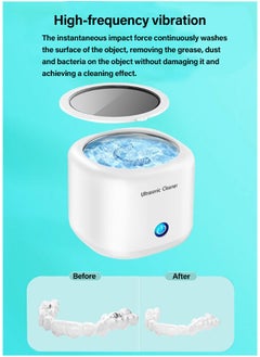 Furtey Ultrasonic Cleaner Retainer Cleaner: 43kHz Ultrasonic Denture Cleaner - 180ML Portable Teeth Cleaning Box for Orthodontics Braces Mouthguard/Jewelry Earrings Watches Bracelets Bracelet Cleaning  - Image 2