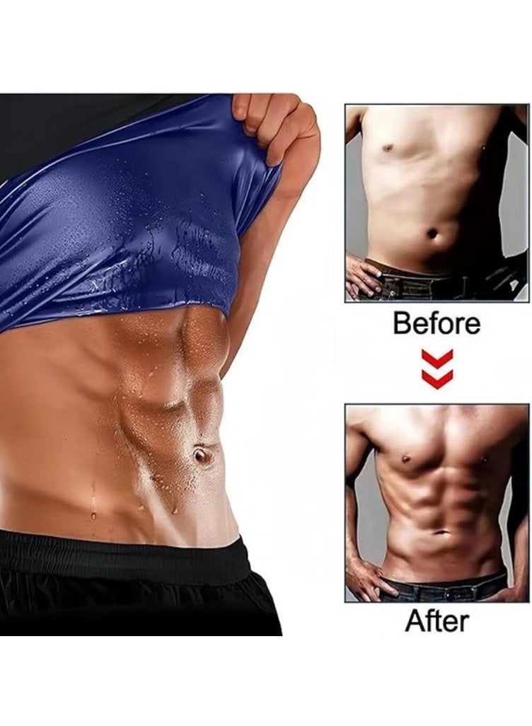 Generic Sauna Sweat Vest for Men T Shirt Heat Trapping Tank Tops Waist Trainer Body Shaper Slimming Weight Loss Workout Suit Gym Sport Fitness Slimming Body Shaper Waist Trainer - Image 5