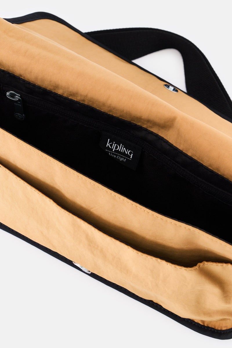 kipling Women Brand Logo Cross Body Bag With Keyring, Light Brown - Image 3