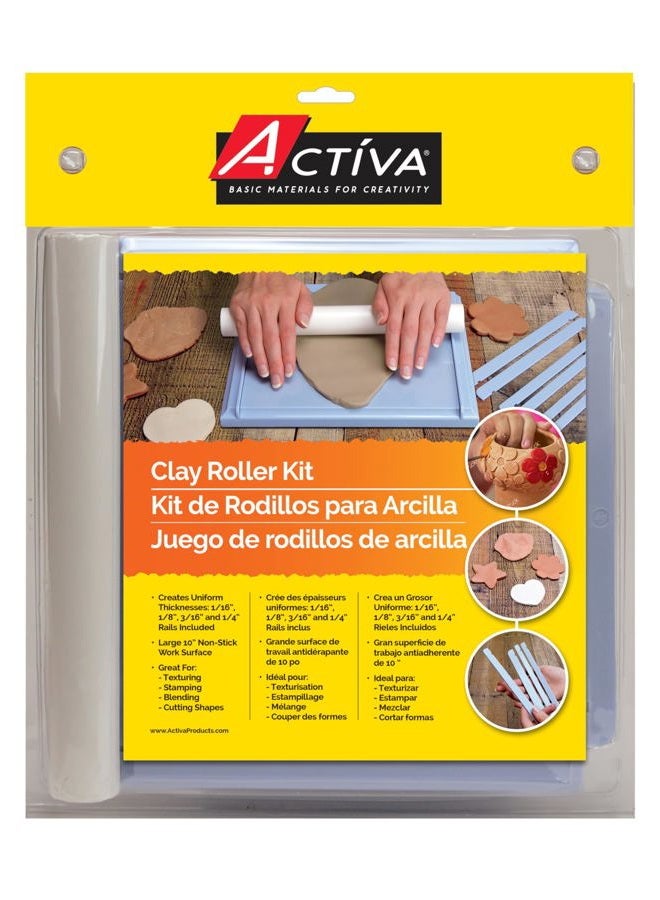 Activa Kit, 10.5 Board with Roller Rails | Roll Clay to A Perfect, Even Thickness 1, Clear - Image 2