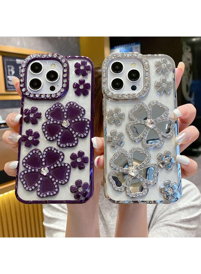 S-TOP Case For iPhone 12 Electroplating Flower Diamond TPU Phone Case - Image 3