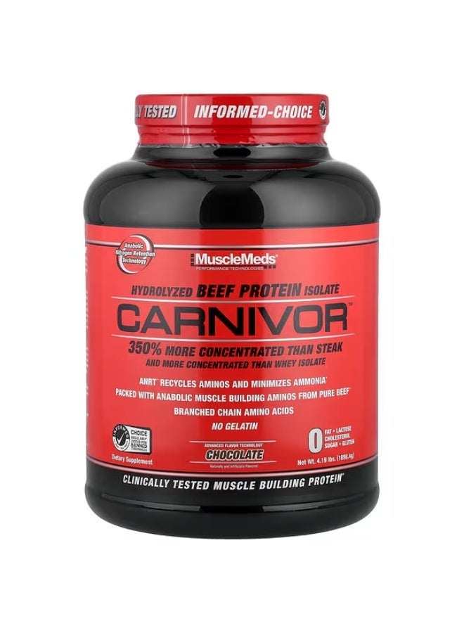 MuscleMeds, Carnivor, Hydrolyzed Beef Protein Isolate, Chocolate, 4.19 lbs (1898.4 g) - Image 1