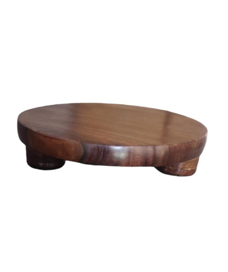 OGGN Handcrafted Acacia Wood Chakla Wooden Rolling Board Handmade RotiChapati Maker Roti Roller Boards Chapathi Kattai Round Polpat for Home Kitchen Best for Phulka Papads Puri Medium - Image 1