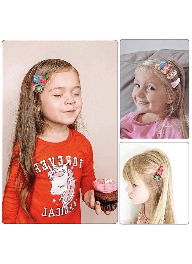 ANNACREATIONS - 20Pcs Hair Clips For Girls Sequins Snap Hair Clips Non Slip Barrettes For Baby Girls Toddlers Kids Teens Transparent Shiny Fruit Cartoon Animal Hairpins Elegant Glitter Hair Accessories - Image 1