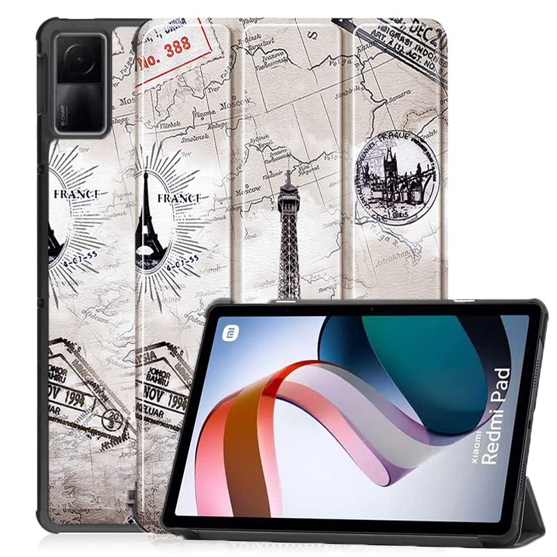 ProElite Slim Trifold Flip case Cover for Redmi Pad 10.6" Tablet, Eiffel - Image 1