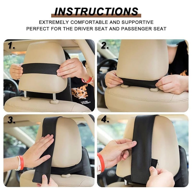 ZINLEY Memory Foam Car Neck Pillow Ergonomic Neck Support Pillow Help Relieve Neck Pain for Driver or Front Back Seat Office Chair Fit Most Vehicles 2 - Image 4