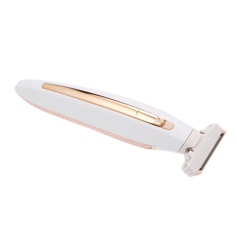منقح كهربائي قابل لإعادة الشحن: رأس متحرك مزدوج الجانب قابل لإعادة الشحن عبر USB - مصباح LED مدمج 3 مشابك قص للشعر مزيل شعر الجسم الألمي للنساء في المناطق الحساسة - Image 1