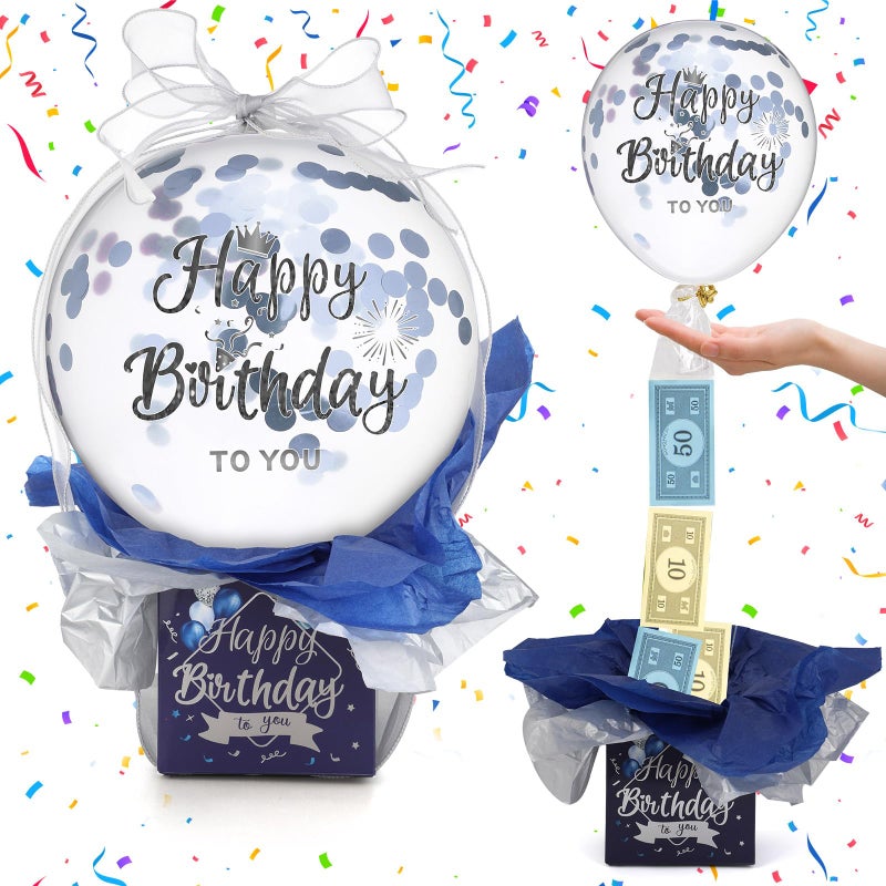 Sumind Birthday Pull Money Balloon Box for Cash Funny Money Balloon Surprise Kit Pull out Cash Holder Gift Box Birthday to You Surprise Gifts for Women Mother Girlfriend Wife(Novelty Style) - Image 1