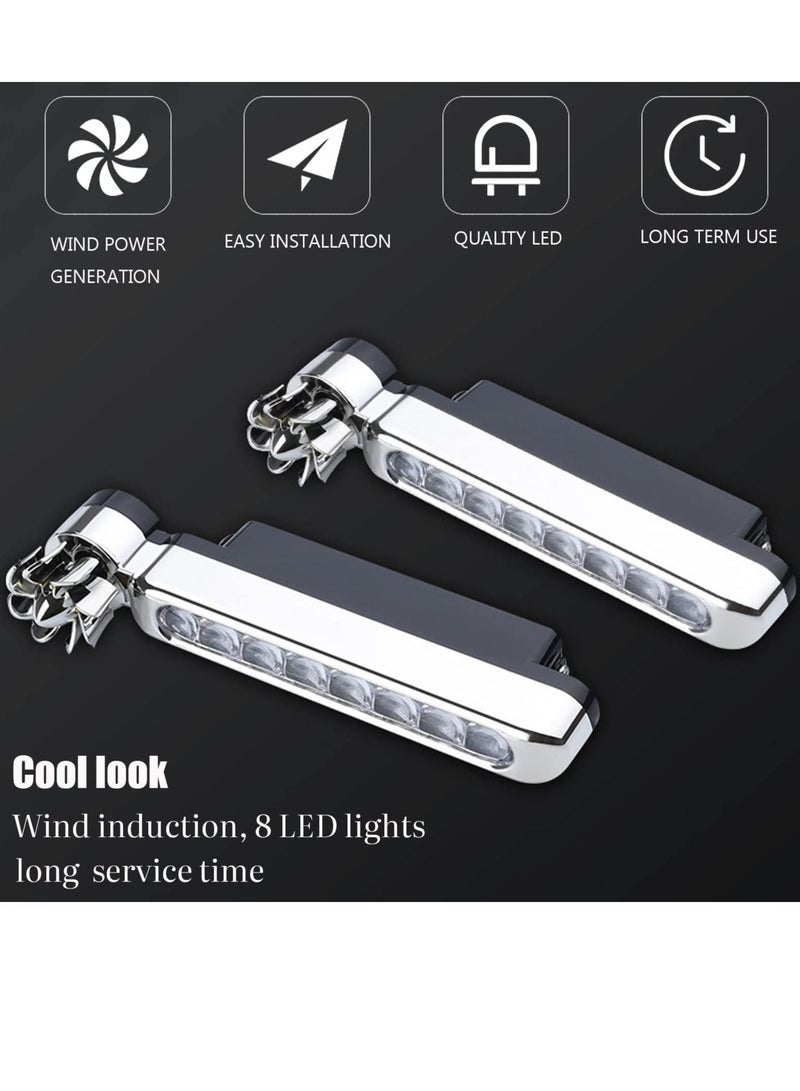 MUNTAQI Wind Power Daytime Running Light 1 Pair 8LEDs Car Universal Wind Energy Powered Daytime Running Light Auxiliary Lamp Automobile Decorative Lamp No Need External Power Supply-Blue - Image 2