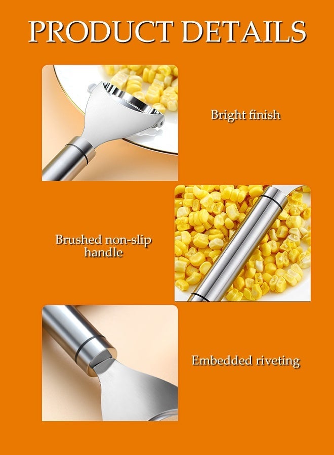 DUNISO Stainless Steel Corn Peeler,Corn Stripper With Hanging Ring,Household Corn Thresher,Corn Remover Corn Kerneler,Easy to Use and Wash,Quick Smooth,Mirror Polishing,Suitable for Kitchen,Homes, Restaurants, - Image 3