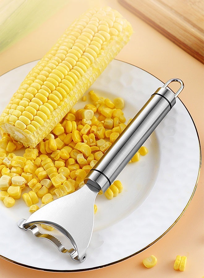 DUNISO Stainless Steel Corn Peeler,Corn Stripper With Hanging Ring,Household Corn Thresher,Corn Remover Corn Kerneler,Easy to Use and Wash,Quick Smooth,Mirror Polishing,Suitable for Kitchen,Homes, Restaurants, - Image 5