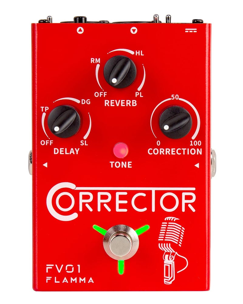 FLAMMA FV01 Vocal Effects Processor Pitch Correction Voice Pedal Vocal Stompbox Microphone Amplifier for Singer Live Singing Streaming Recording with Delay Reverb Acoustic Guitar Playing - Image 1