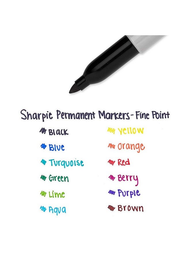 Sharpie Permanent Marker Fine Point, Black with Sharpie Quick Drying/Waterproof - 36 Count (1 Pack)  - Image 3