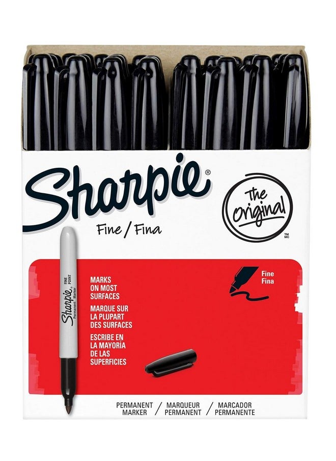 Sharpie Permanent Marker Fine Point, Black with Sharpie Quick Drying/Waterproof - 36 Count (1 Pack)  - Image 5
