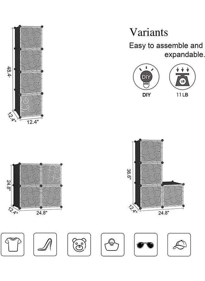 CityRiya-Long - Cubbies Storage Organizer Cube Storage Shelves Closet Cabinet Shelf Portable Shelving Toy Organizer Cabinet Plastic Dresser Clothes Storage Cubes - Image 1