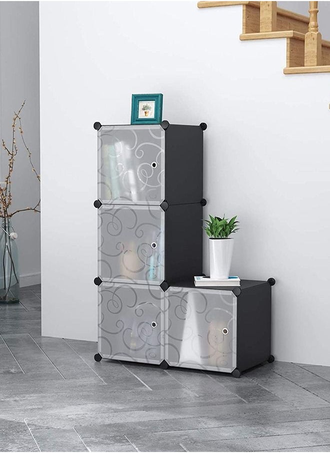 CityRiya-Long - Cubbies Storage Organizer Cube Storage Shelves Closet Cabinet Shelf Portable Shelving Toy Organizer Cabinet Plastic Dresser Clothes Storage Cubes - Image 1