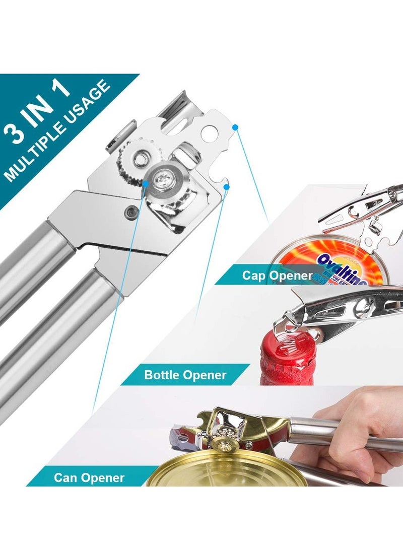 Generic - Versatile Manual Can Opener – Made of stainless steel, food-safe and easy to use, ideal for the kitchen to open cans, jars, and beverage bottles. Smooth edge for safety. - Image 1